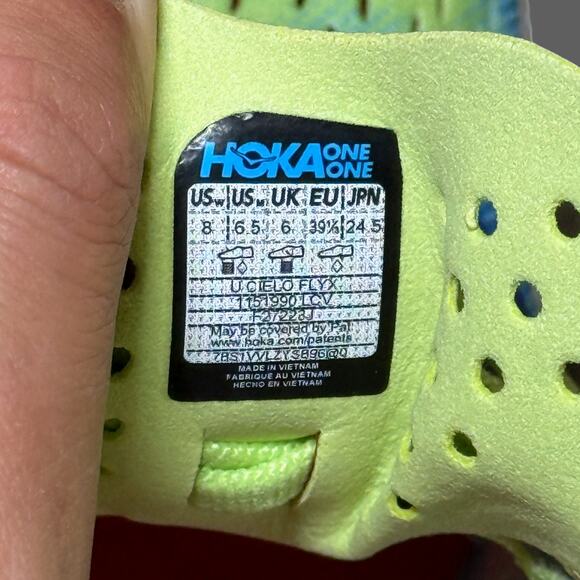 Hoka Cielo Track Spike FLYX USM6.5 USW8 NWOB Lettuce/Virtual Blue - Picture 6 of 6